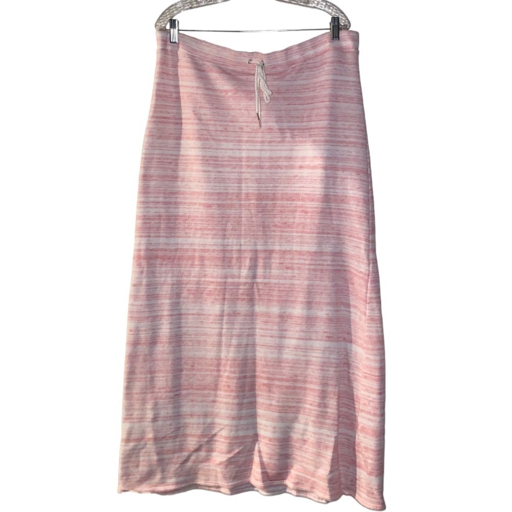 Victoria's Secret Women XL Maxi Stripe Knit Skirt Beach Walking Drawstring Waist
